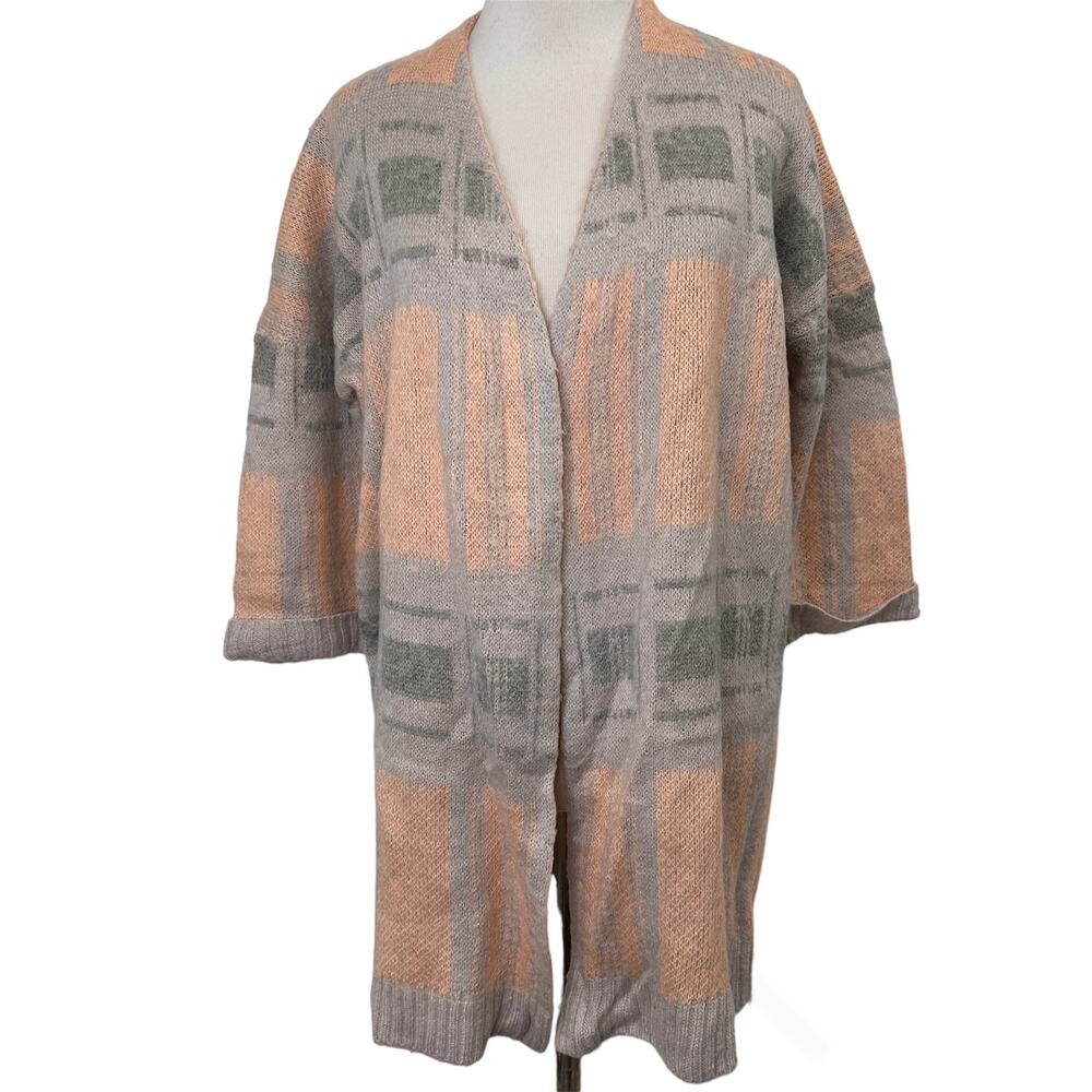 Moth Plaid Open Long Cardigan Sweater Size Small
